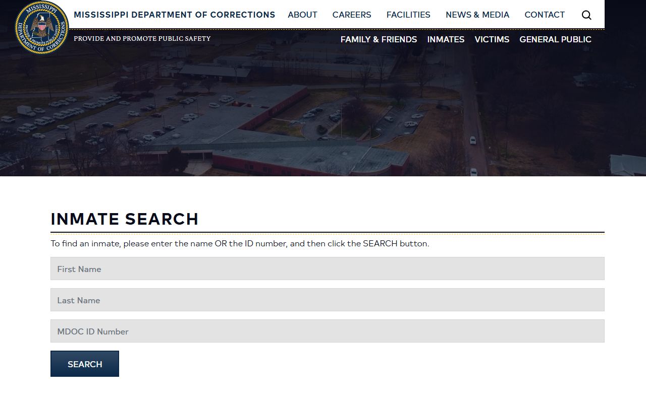 DeSoto County inmate population MDOC inmate search screen